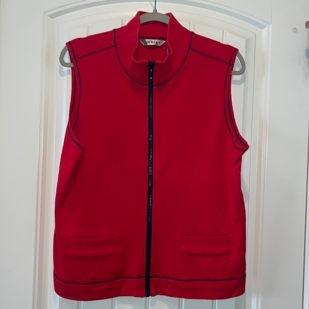 Orvis Red Sleeveless Zip-Up Vest